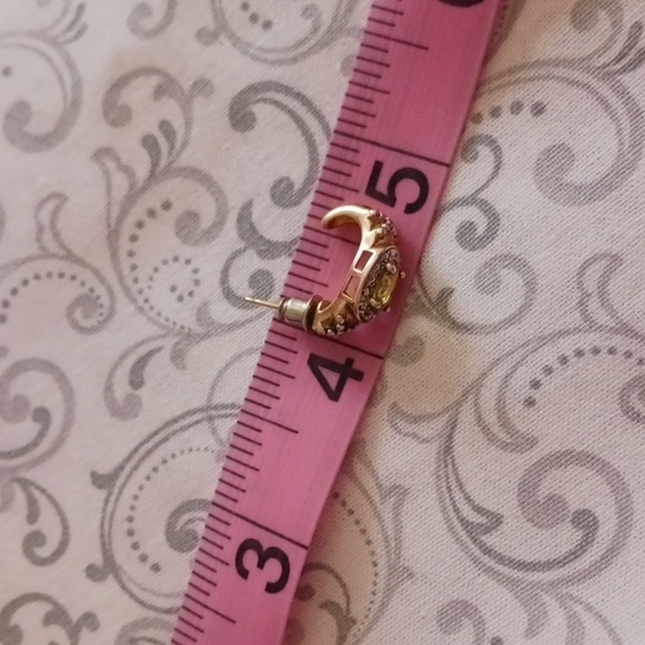 Faux Peridot Gold and Silver Earrings - Picture 8 of 8